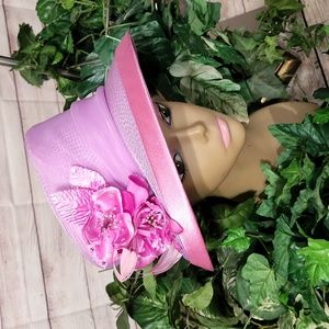 Portofino Pink Satin Trim Flower Hat by Juliana Dress